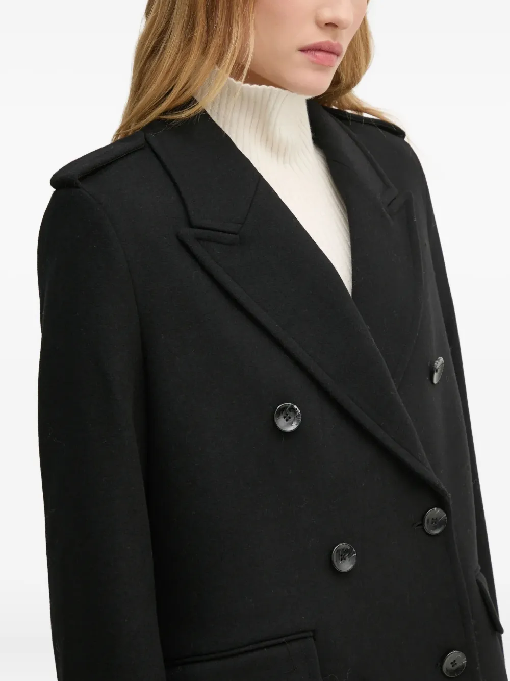 Sisley Paris Double-breasted Coat In Black