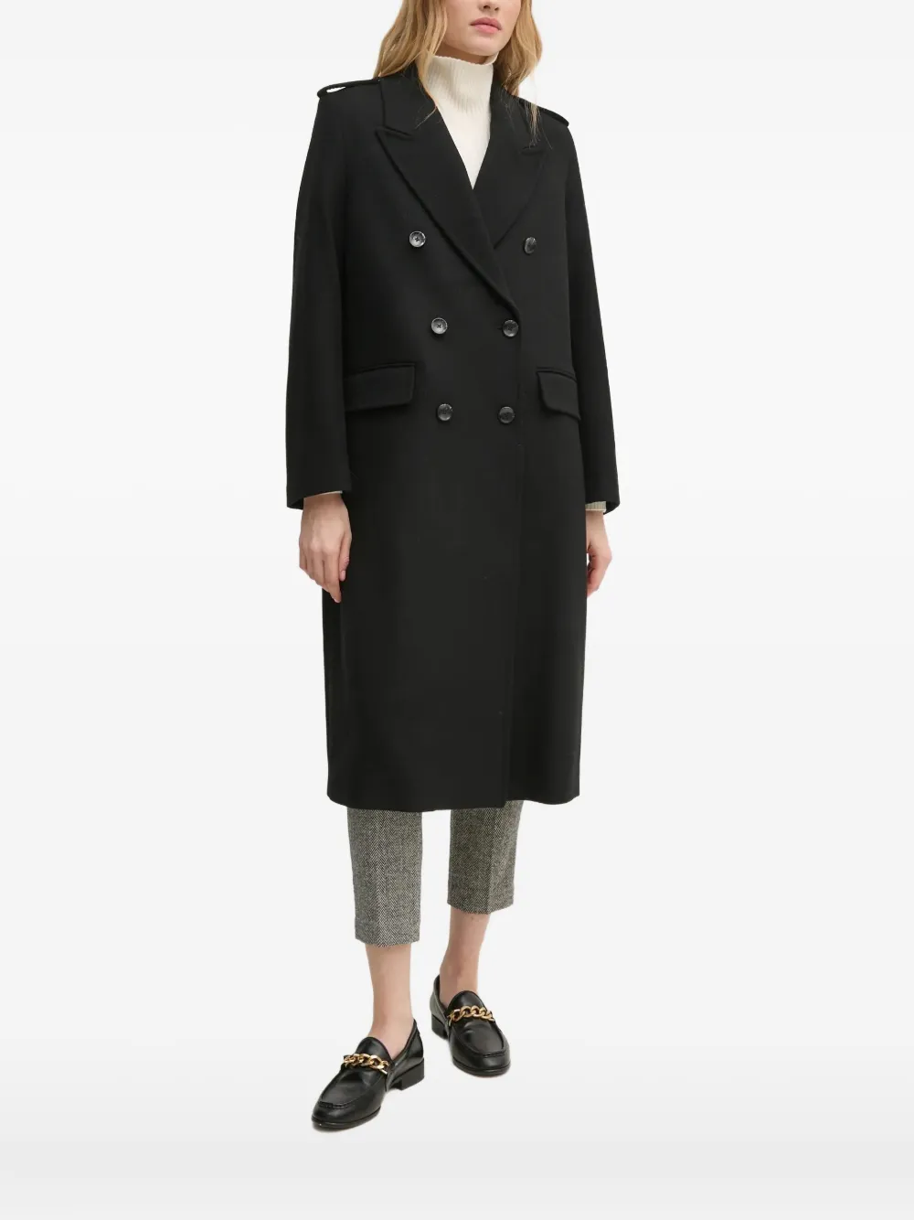 Sisley Paris Double-breasted Coat In Black