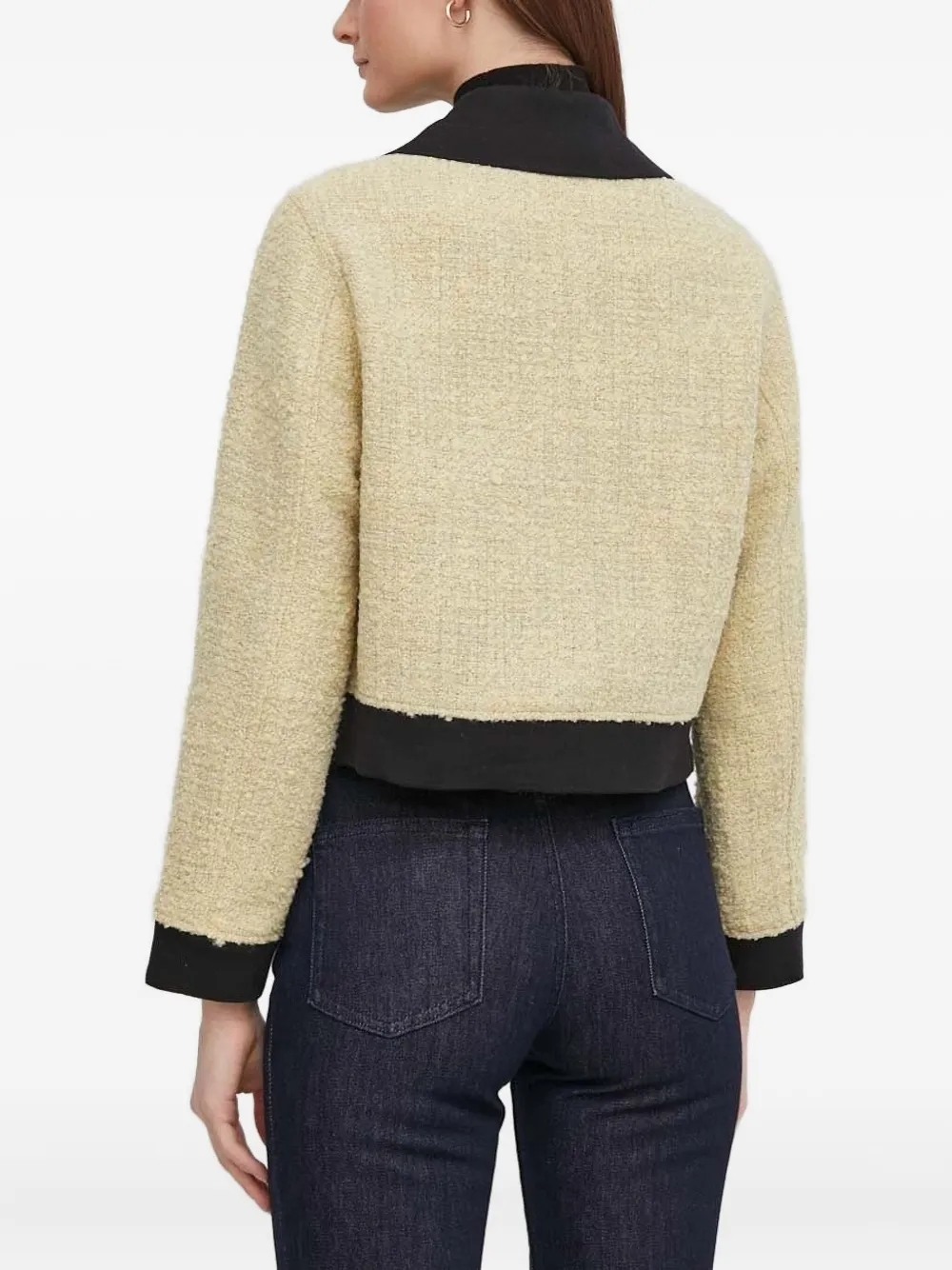 Sisley Paris Buttoned-pocket Tweed Jacket In Neutral