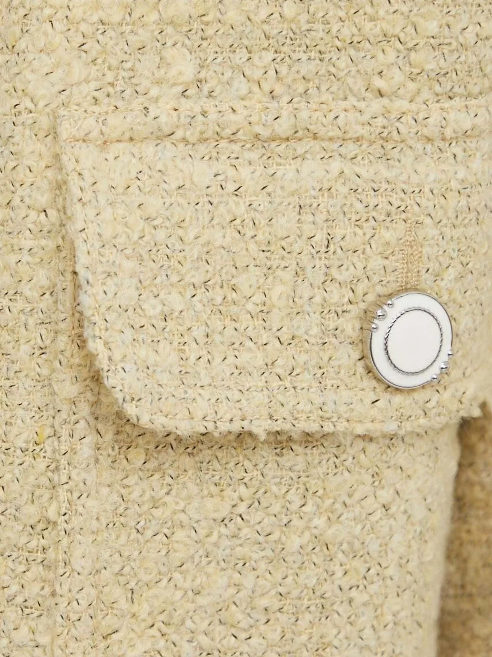 Sisley Paris Buttoned-pocket Tweed Jacket In Neutral