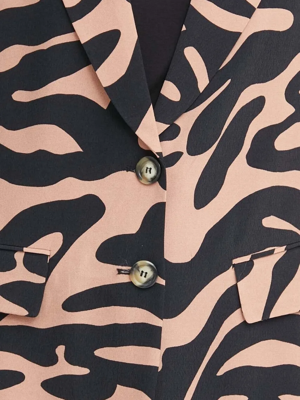 Sisley Blazer met enkele rij knopen Bruin