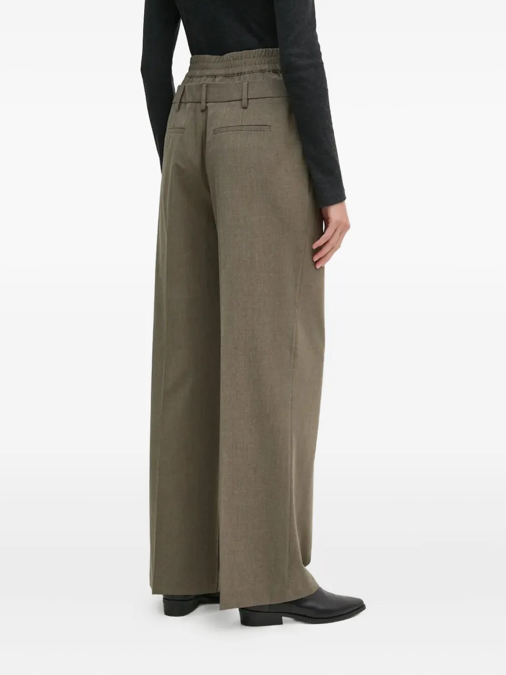 Sisley Paris Double-waist Trousers In Brown
