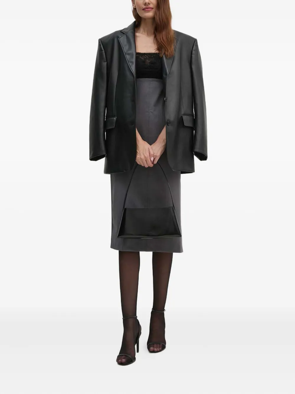 Sisley Midi-jurk met kant - Grijs