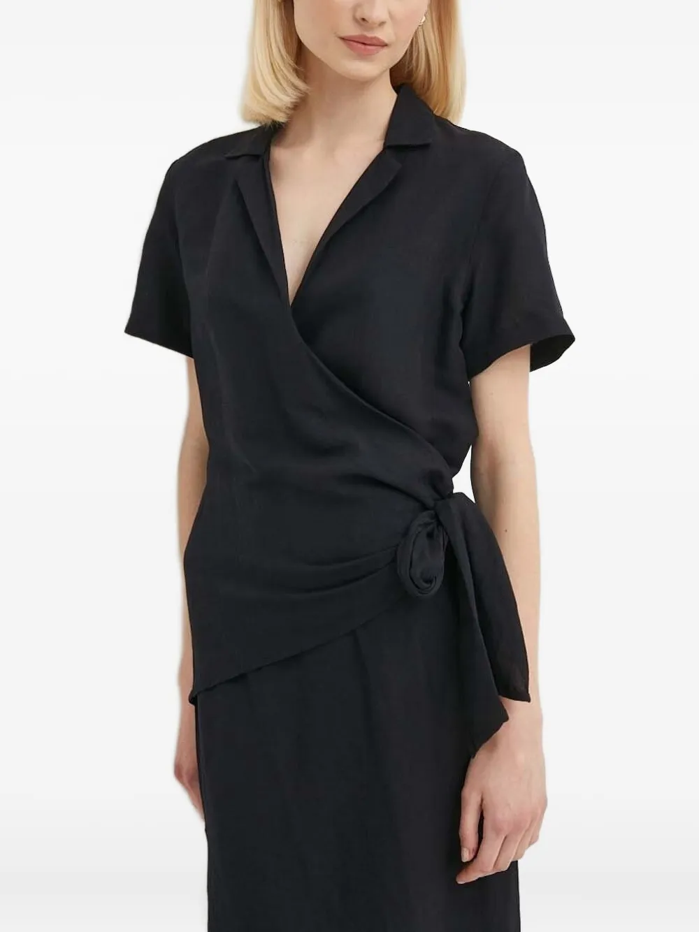 Sisley Abito midi a portafoglio - Nero
