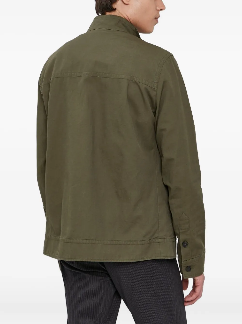 Sisley buttoned flap-pockets shirt jacket Groen