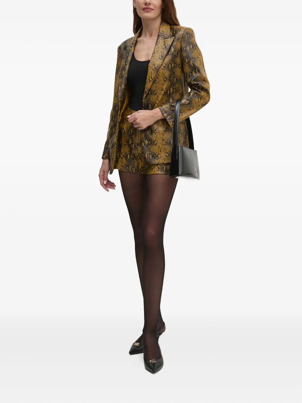 Sisley Paris Snakeskin-effect Blazer In Multi