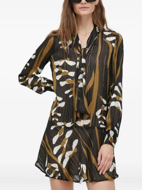 Sisley tie-neck mini dress