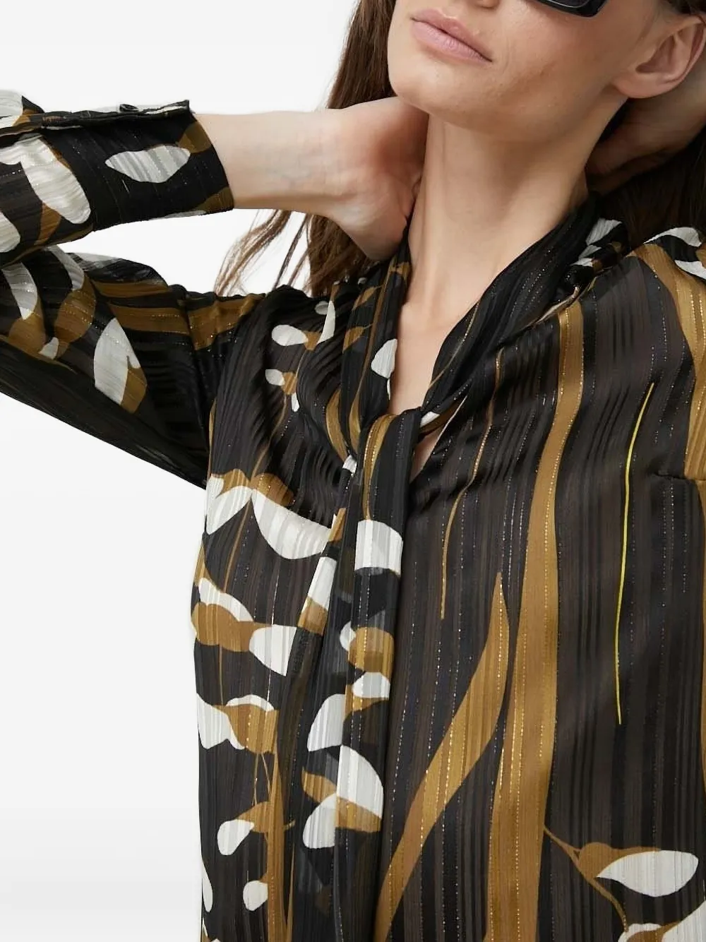 Sisley Mini-jurk met gestrikte hals Zwart