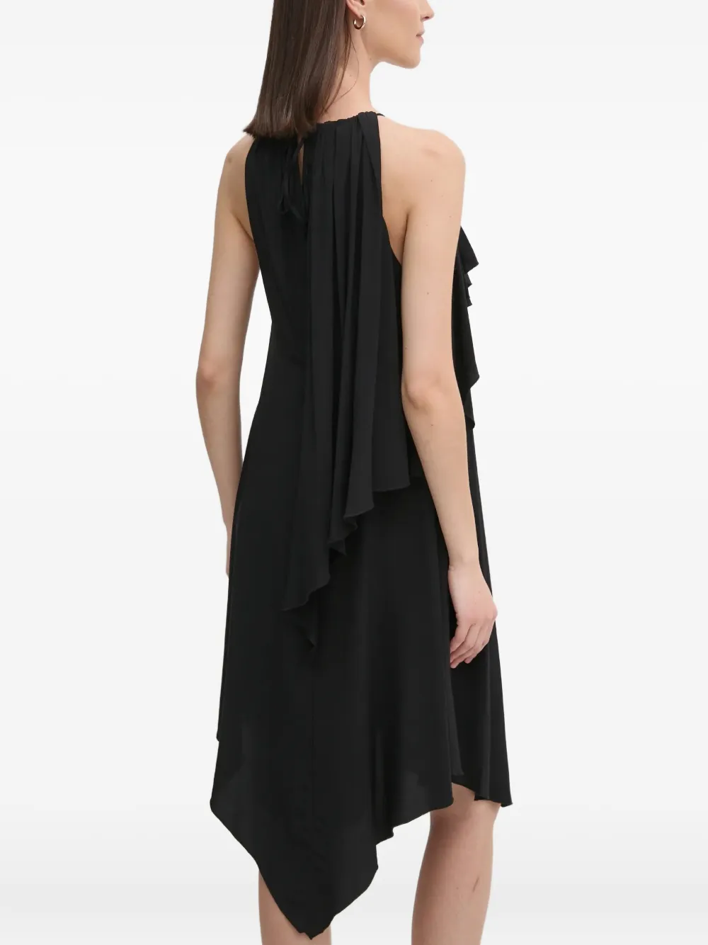 Sisley Paris Ruffled Mini Dress In Black