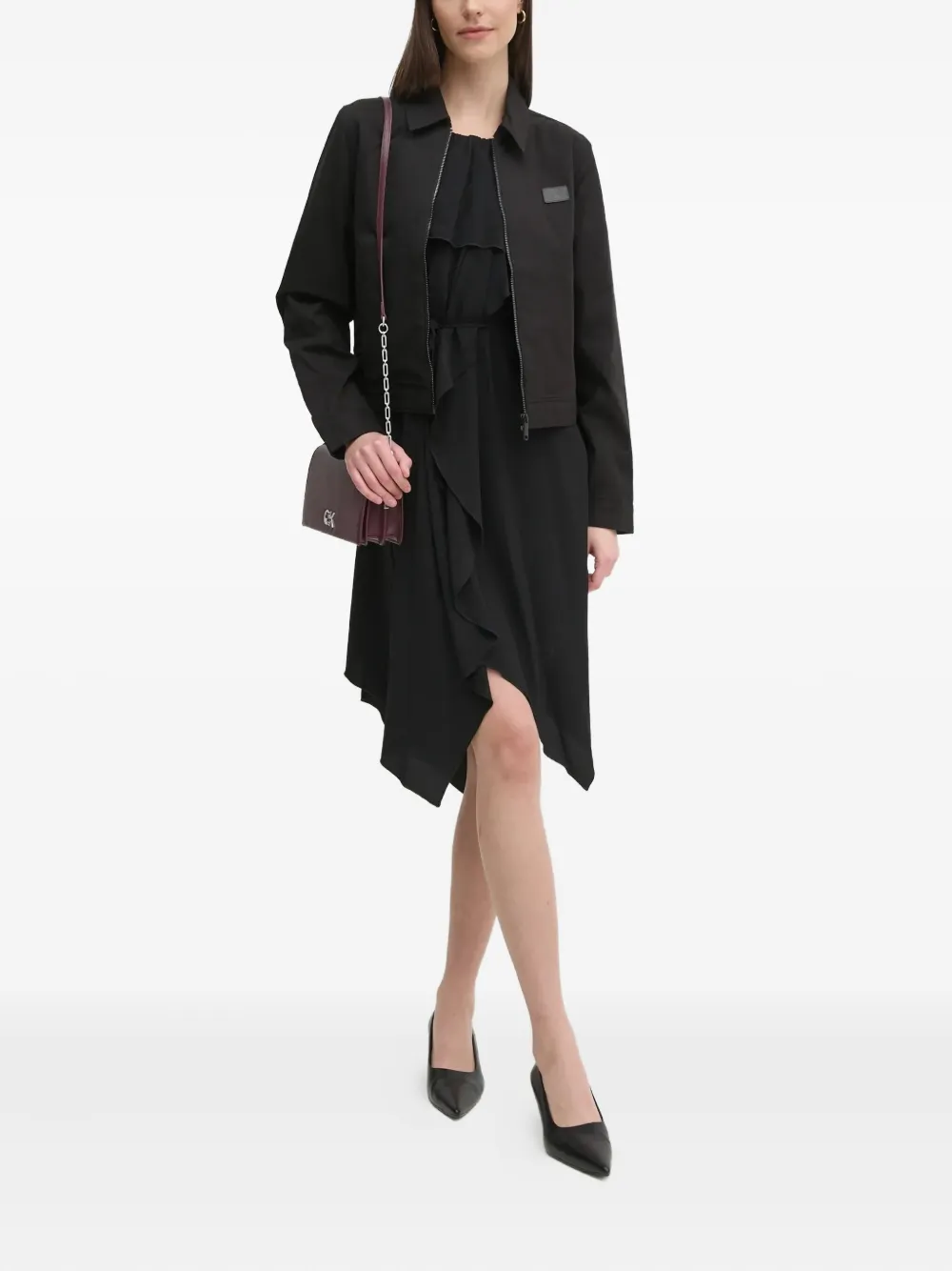 Sisley Mini-jurk met ruches - Zwart