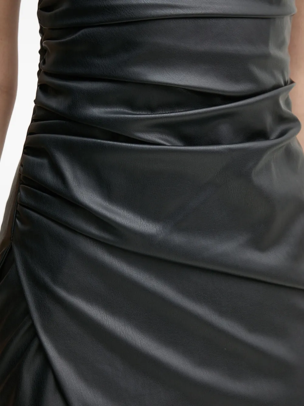 Sisley Paris Draped Strapless Mini Dress In Black