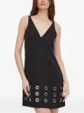Sisley V-neck eyelet dress - Black