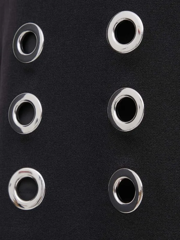 Sisley V-neck Eyelet Dress | Black | FARFETCH PL