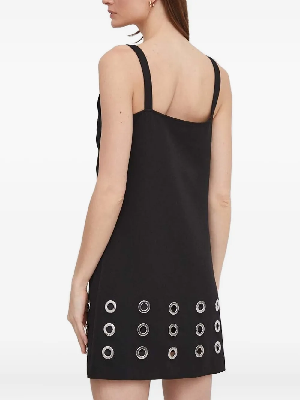 Sisley Jurk met V-hals en ringlets Zwart