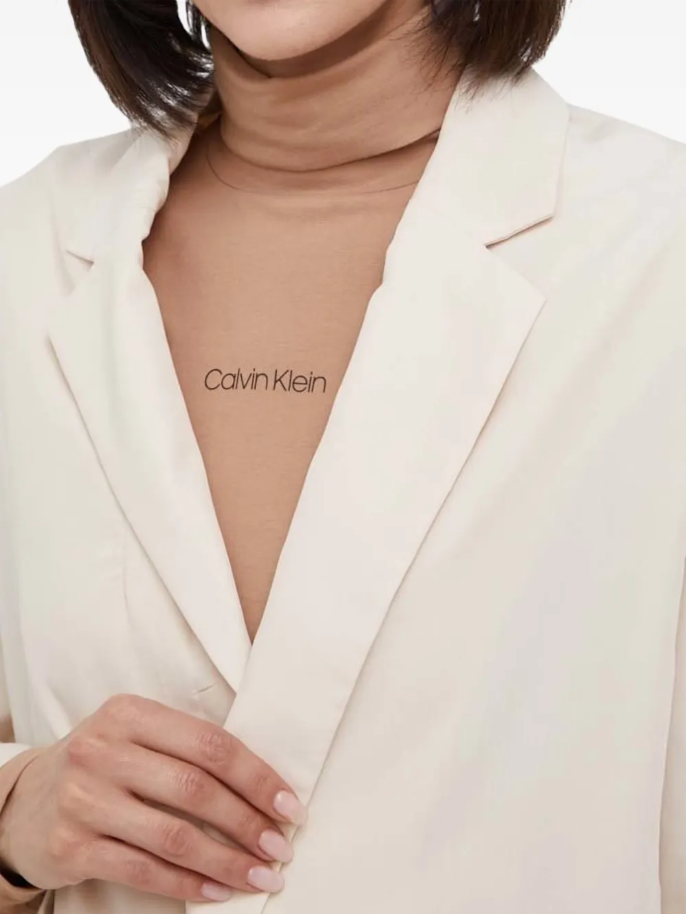 Sisley Paris Lapel-collar Open-front Blazer In White
