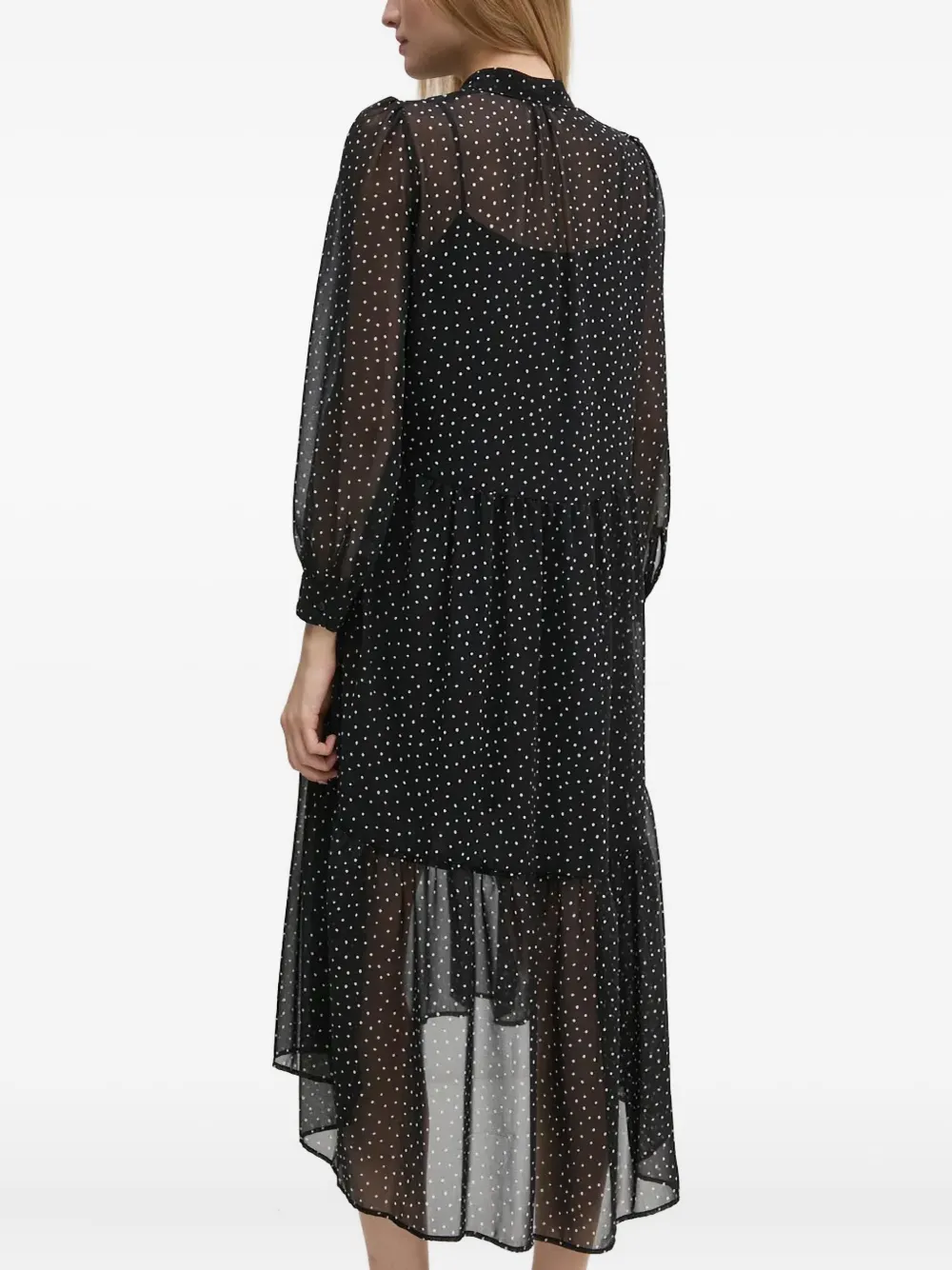 Sisley Midi-jurk met stippen Zwart