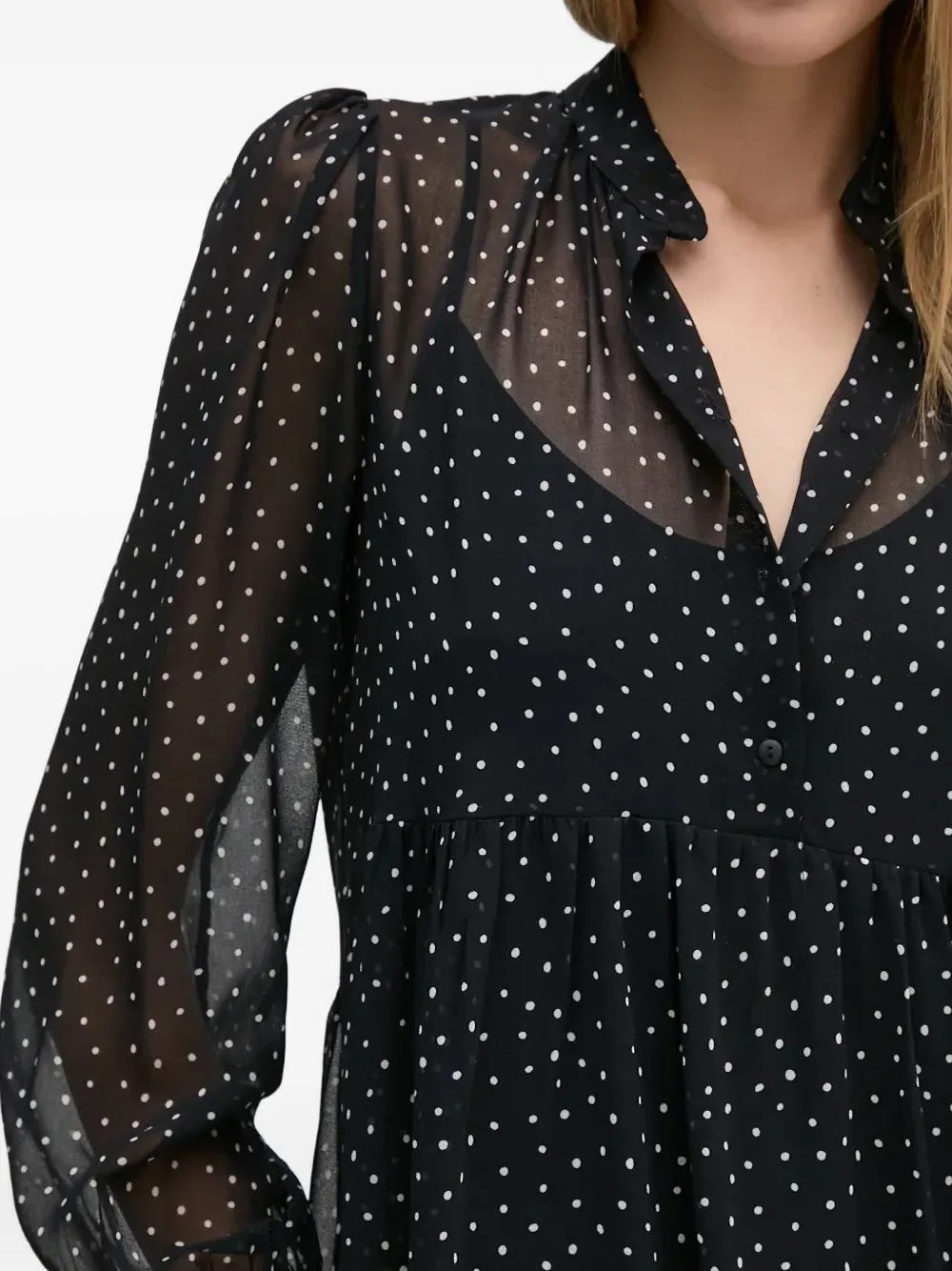 Sisley Midi-jurk met stippen Zwart