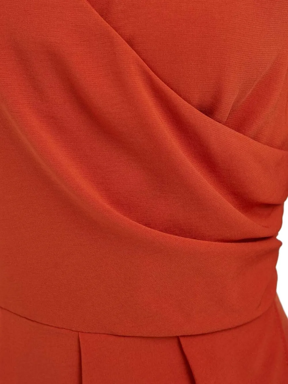 Sisley Paris Wrap-front Pleated Asymmetric Dress In Orange