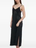 Sisley crochet-detail midi slip dress - Black