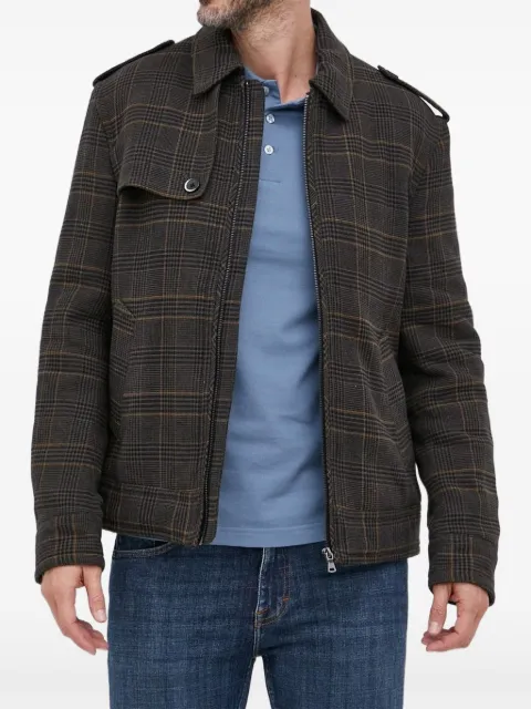 Sisley checked zip-front shirt jacket