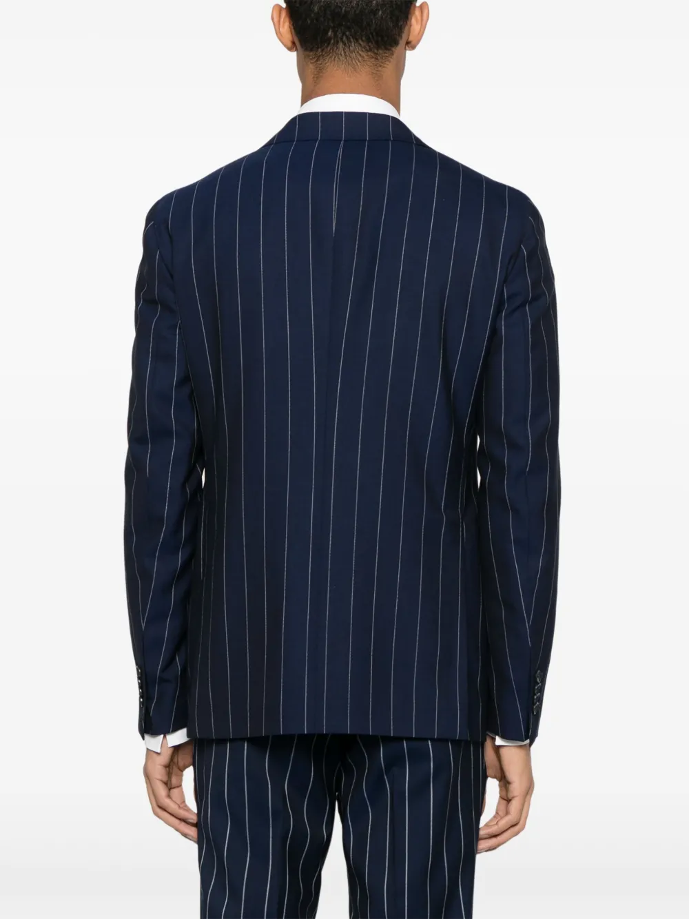 Shop Tagliatore Pinstriped Blazer In Blue