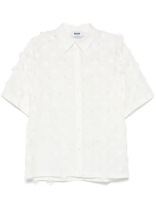 Chemise à détails d'appliques - MSGM - Modalova