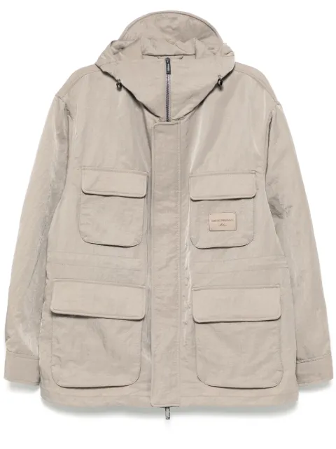 Emporio Armani logo-patch military jacket 