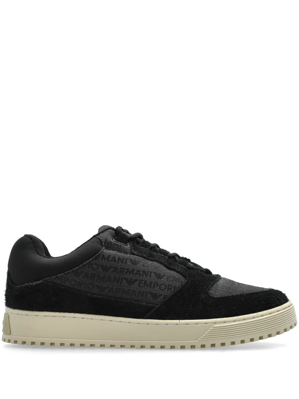 Emporio Armani logo jacquard trainers Black