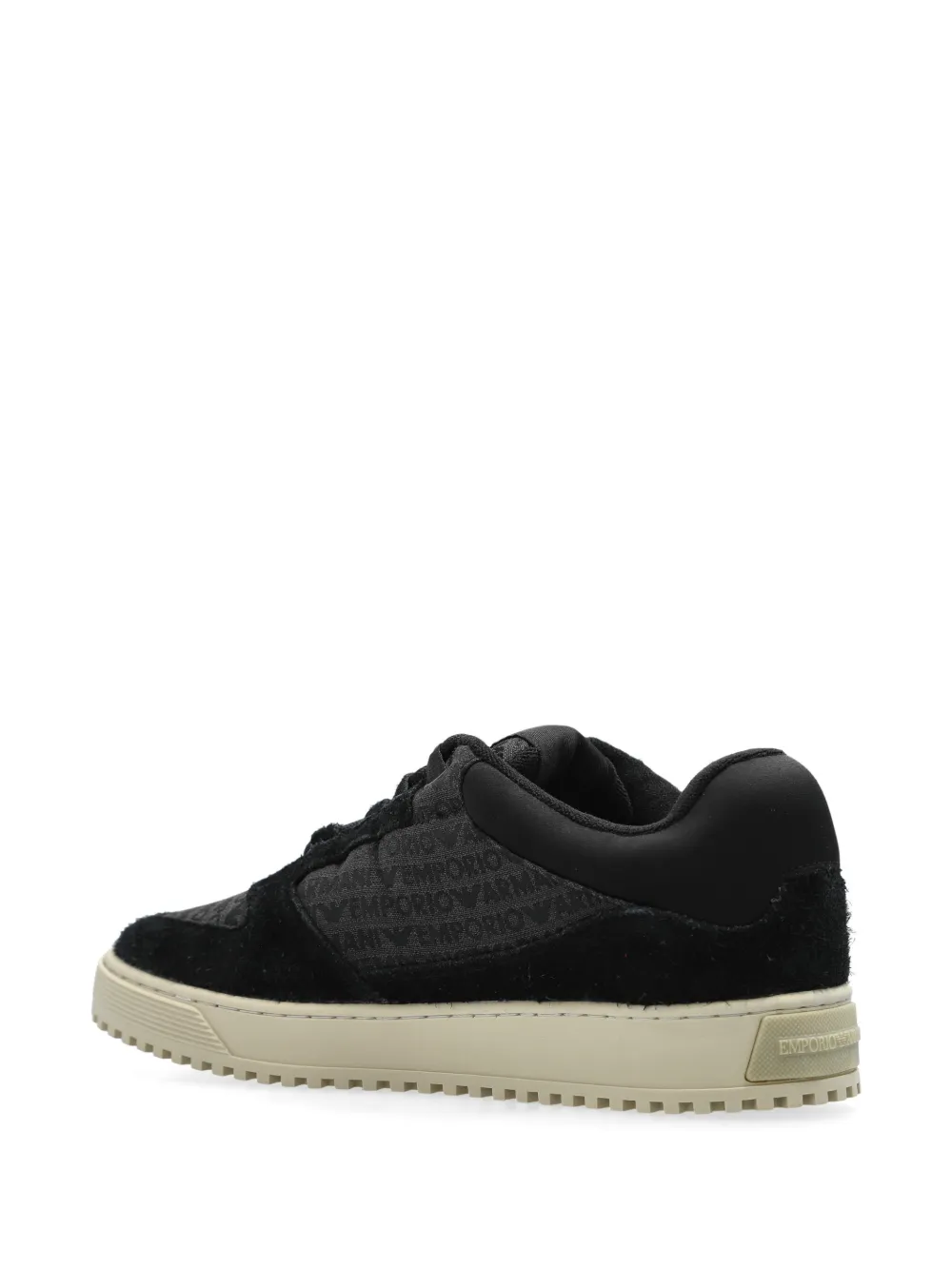 Emporio Armani logo jacquard trainers Black