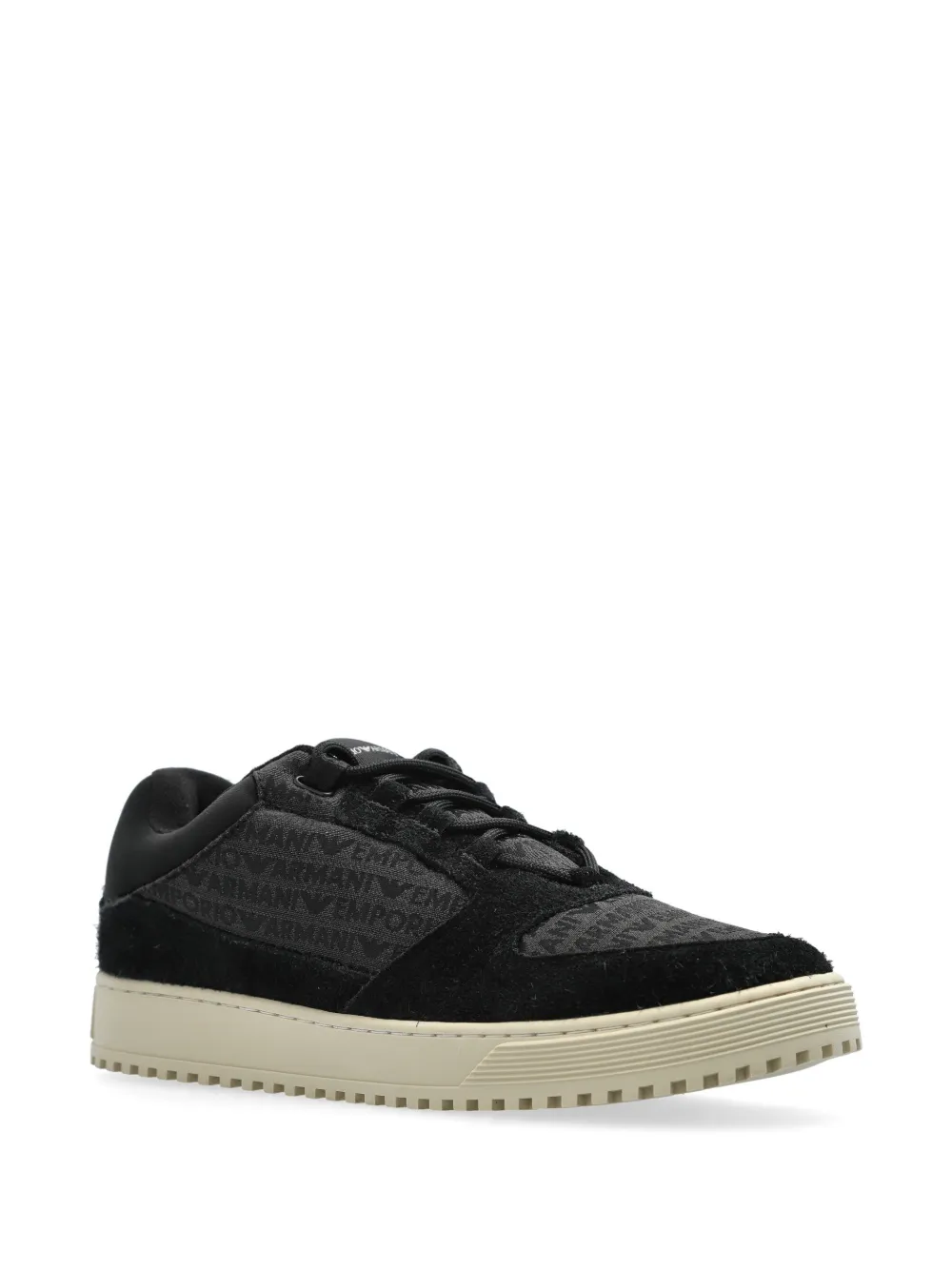 Emporio Armani logo jacquard trainers Black