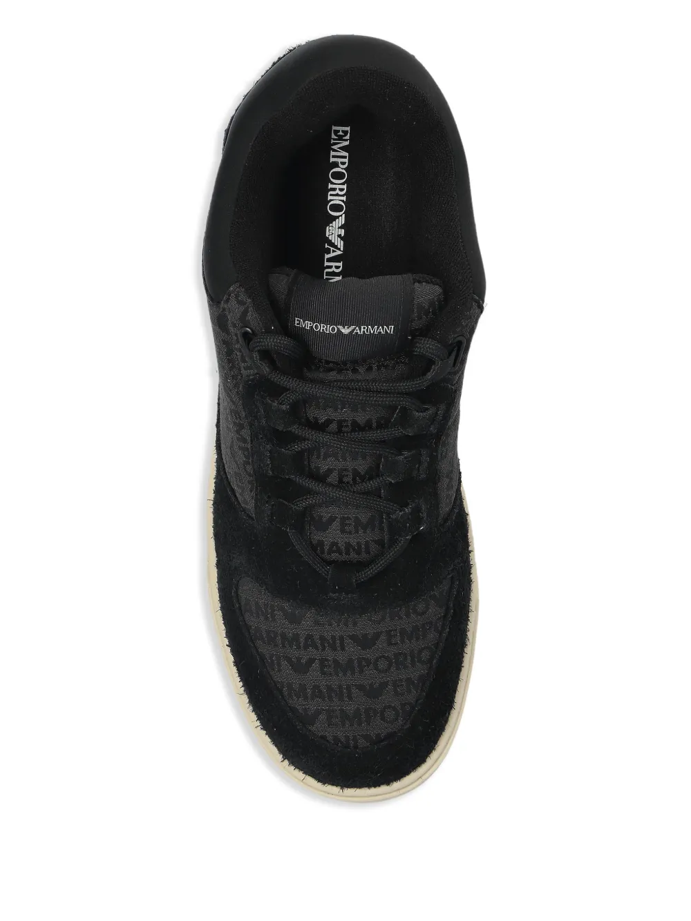 Emporio Armani logo jacquard trainers Black