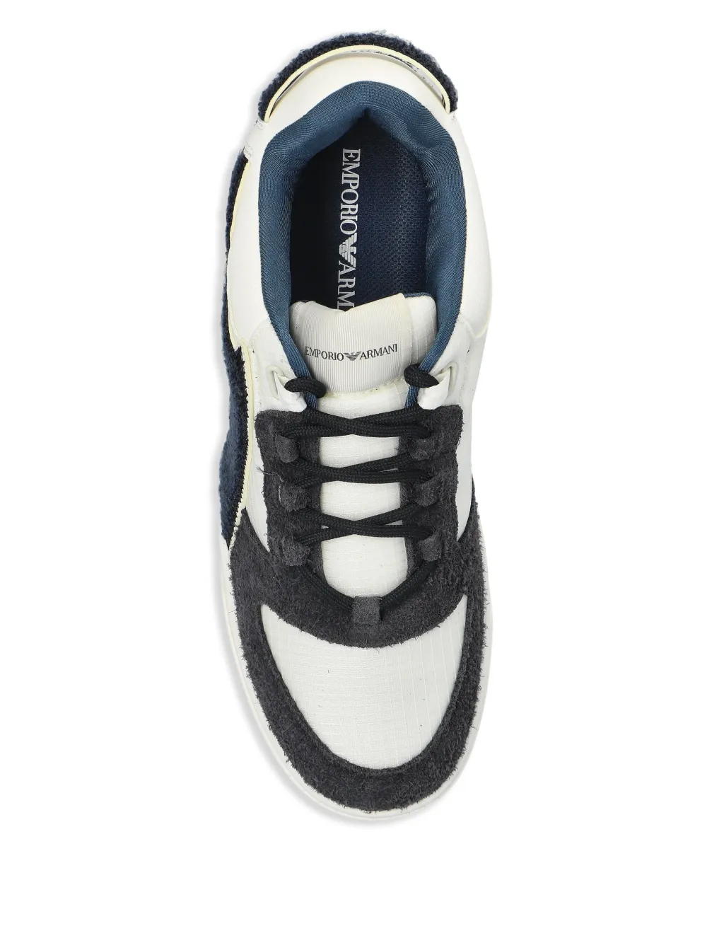 Emporio Armani embossed logo trainers White