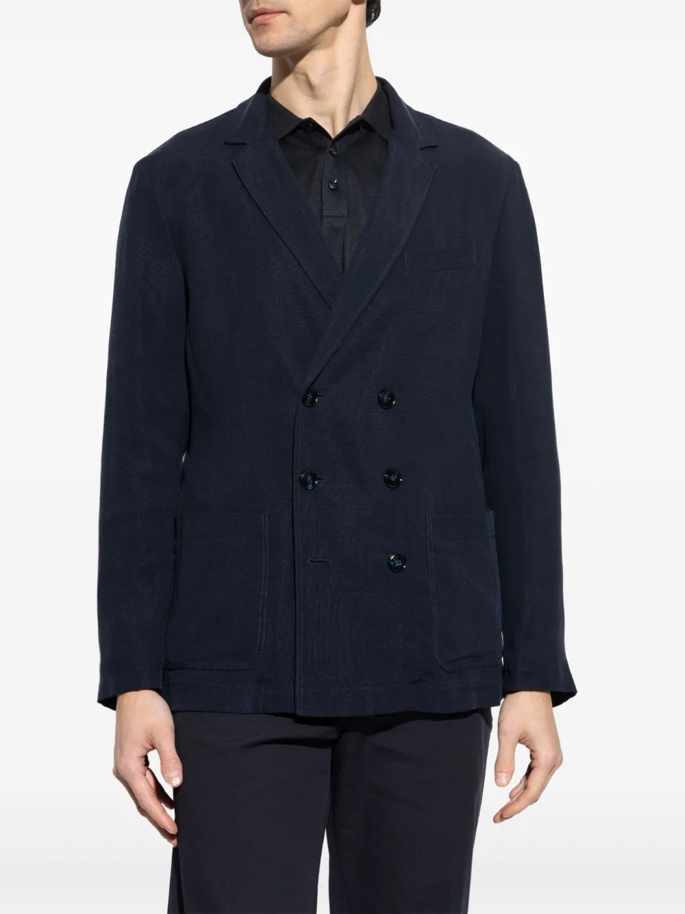 Giorgio Armani Blazer met dubbele rij knopen Blauw