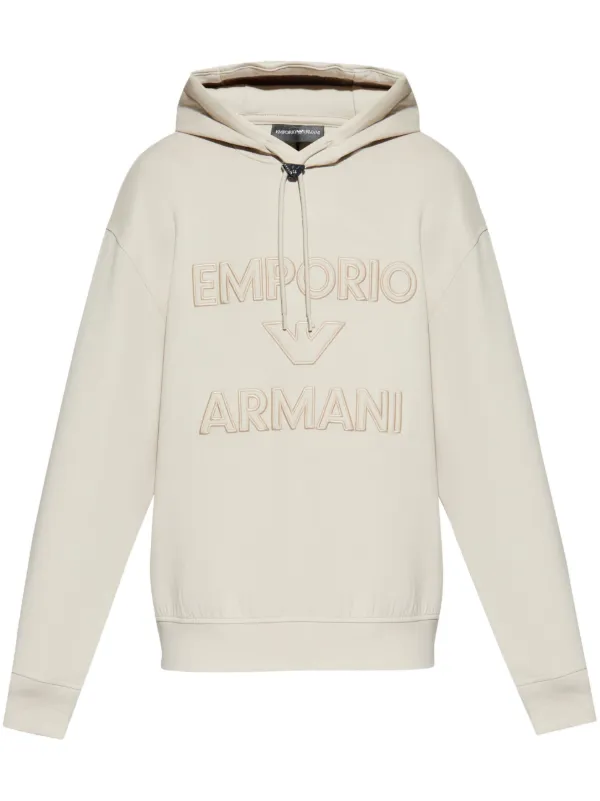 Emporio Armani logo-patch Hoodie Neutrals FARFETCH VN