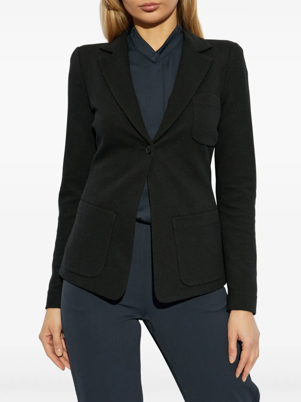 Emporio Armani Blazer met enkele rij knopen Zwart