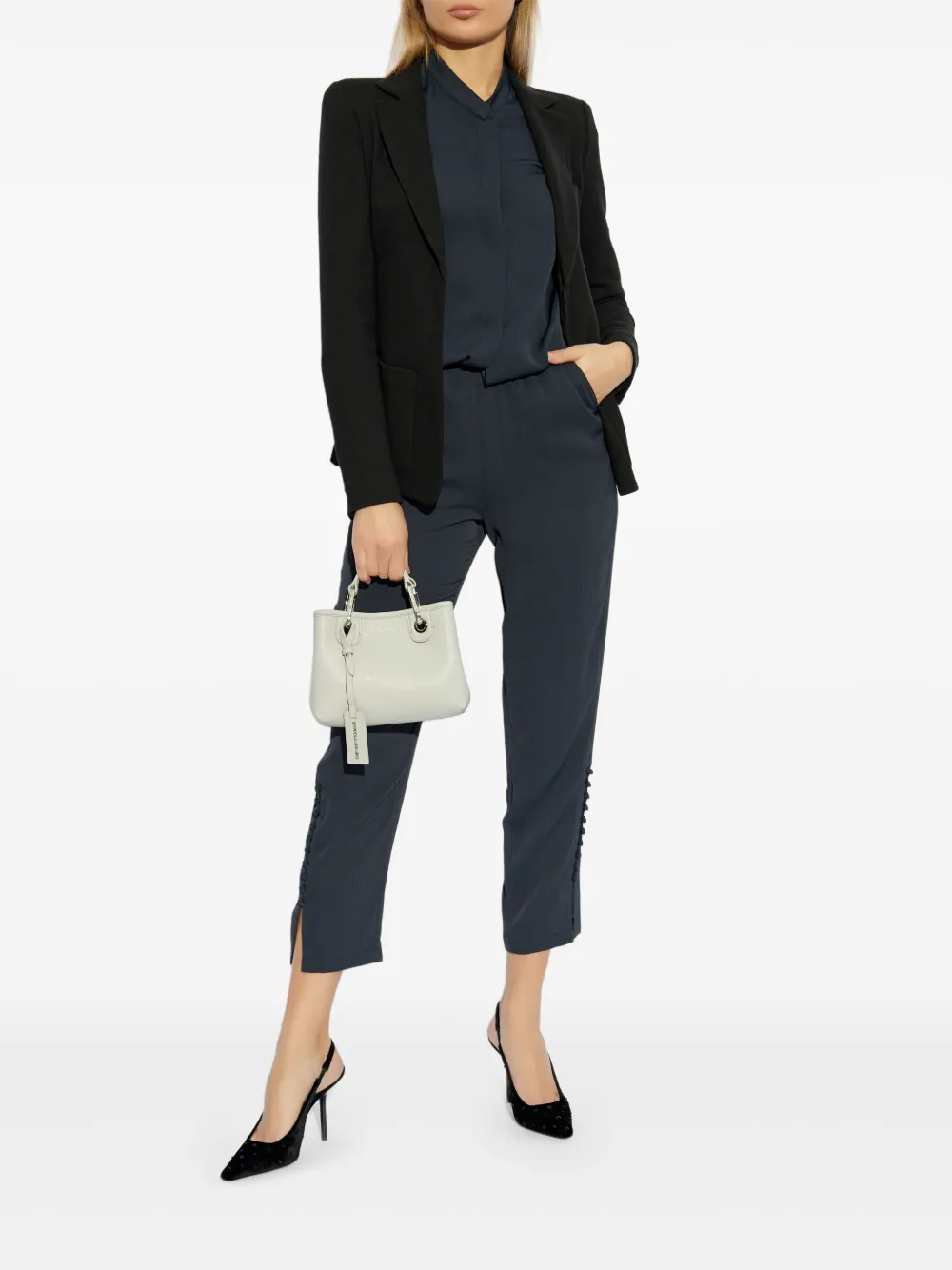 Emporio Armani Blazer met enkele rij knopen Zwart
