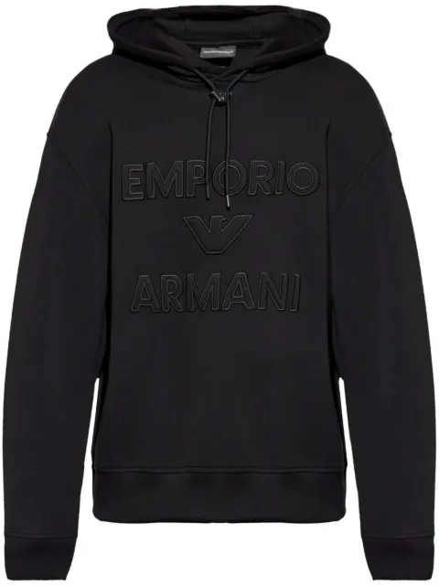 Emporio Armani logo-appliqué hoodie