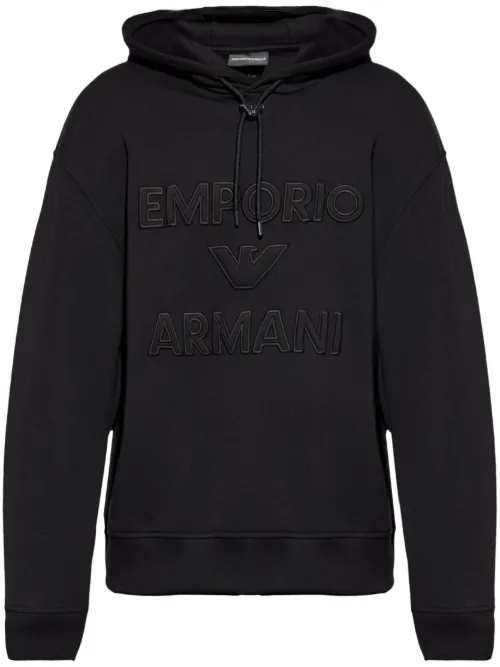 Hoodie à logo appliqué - Emporio Armani - Modalova