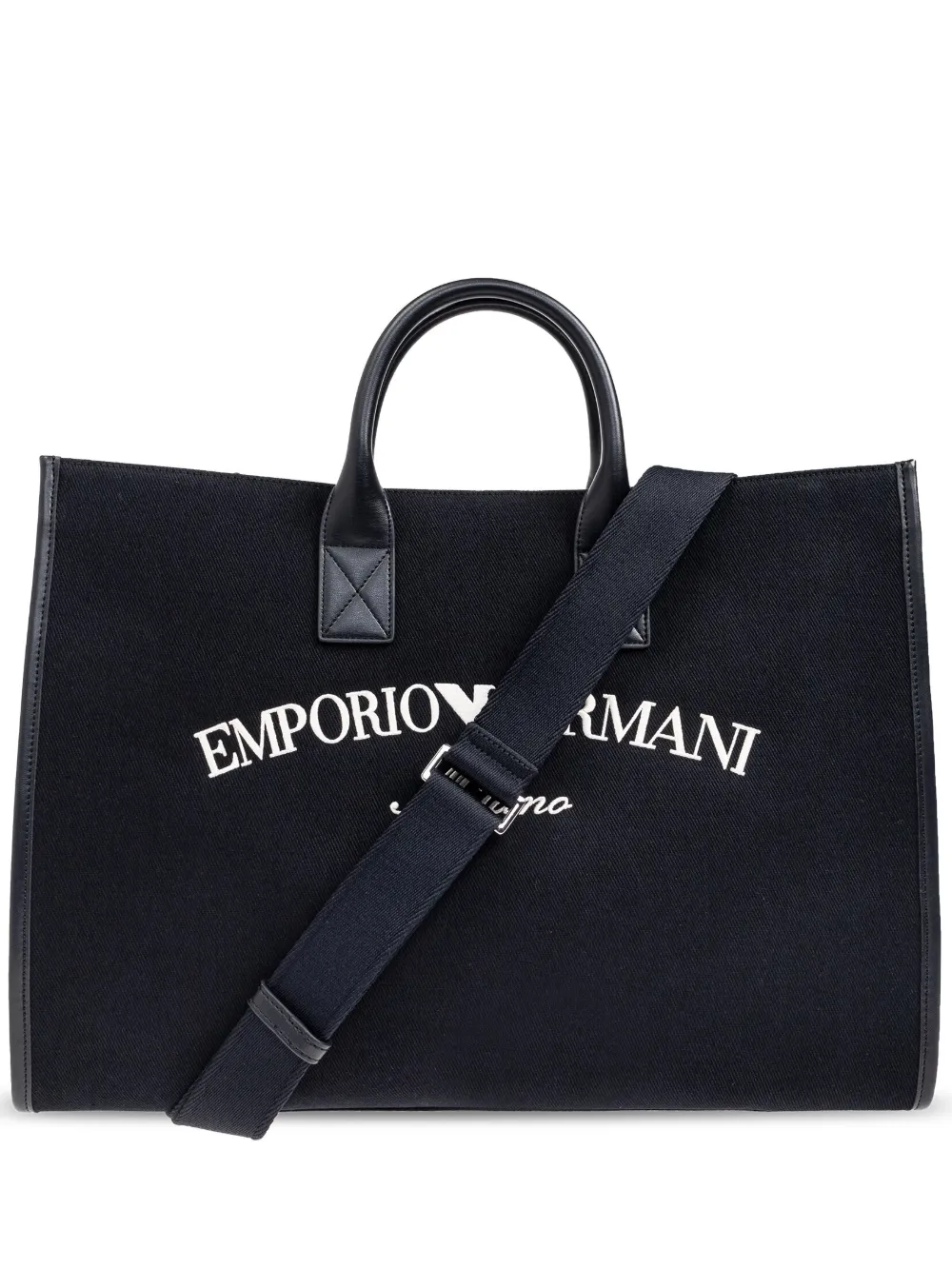 Emporio Armani Shopper met logoprint Blauw