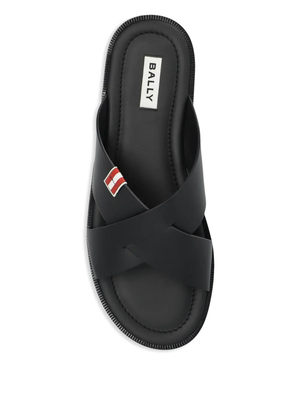 Bally Slippers met logopatch Zwart