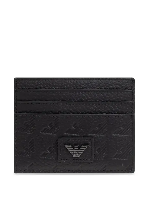 Emporio Armani Eagle-embossed leather card holder 