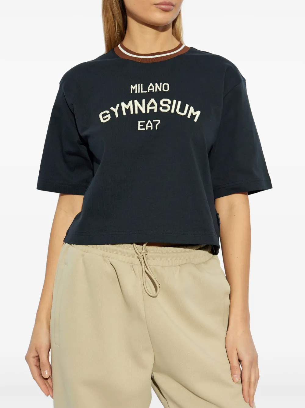 Ea7 Emporio Armani T-shirt met logoprint Blauw