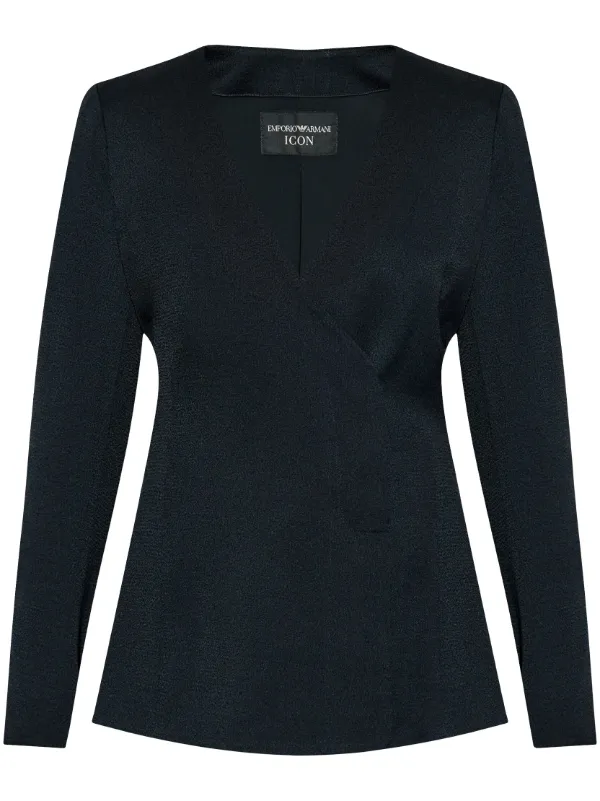 Emporio Armani Vネック ジャケット | ブルー | FARFETCH JP