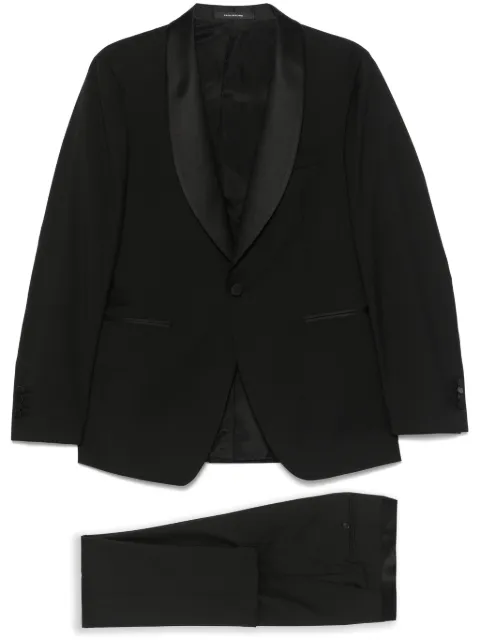 Tagliatore satin-trim suit