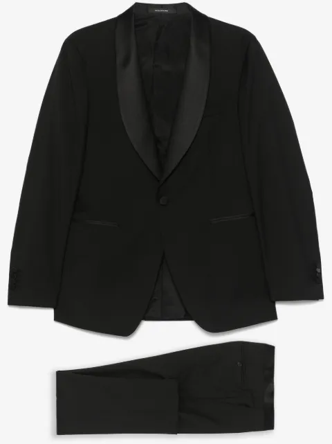 Tagliatore satin-trim suit