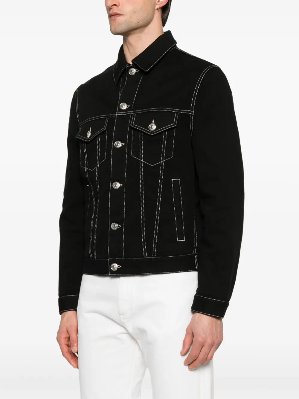 Brunello Cucinelli Jack met contrasterende stiksels Zwart
