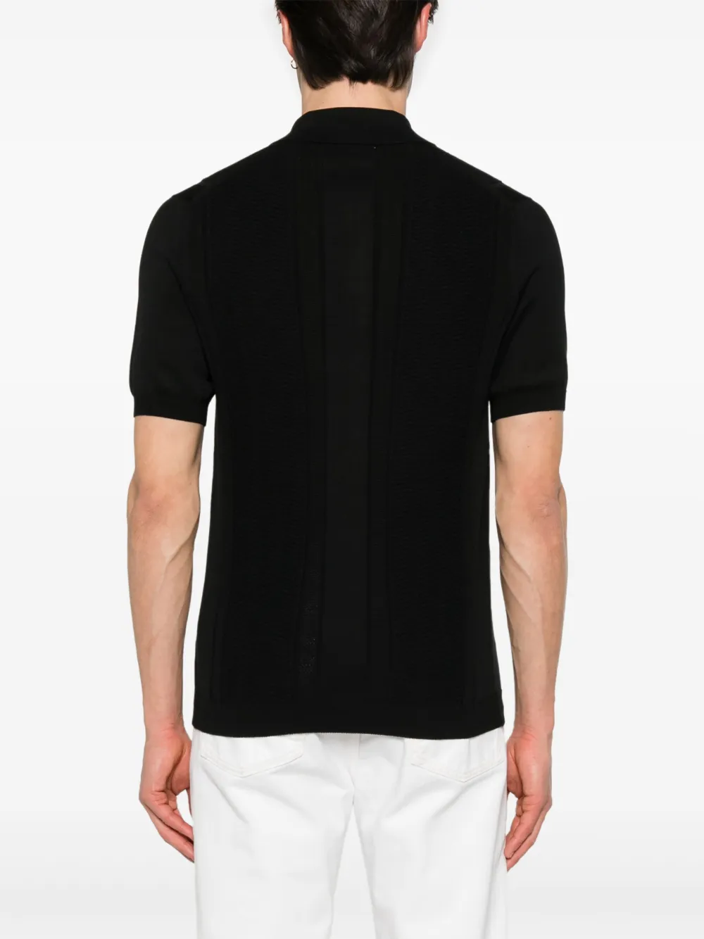 Brunello Cucinelli Gebreid poloshirt Zwart