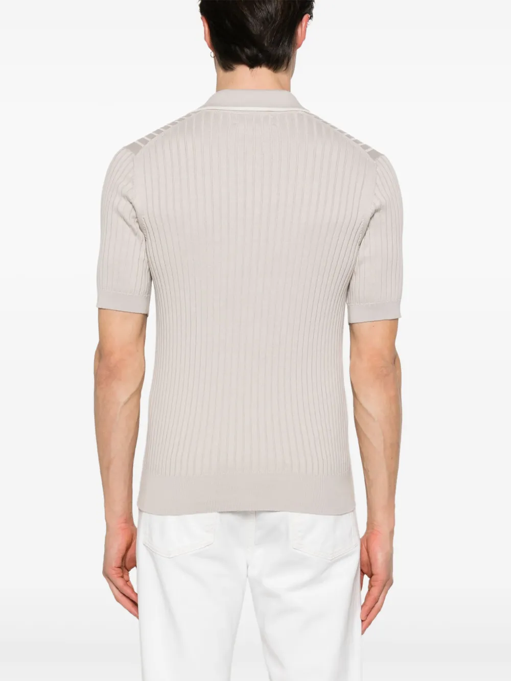 Brunello Cucinelli Geribbeld poloshirt Grijs