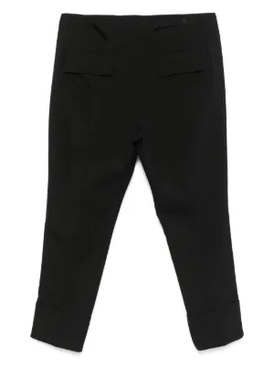 パンツ SAPIO SS24 SLIM PANTS (N7.TWILL.D BLACK) COTTON TWILL DRAWSTRING WIDE PANTS WITH ZIP SIDE POCKET(M