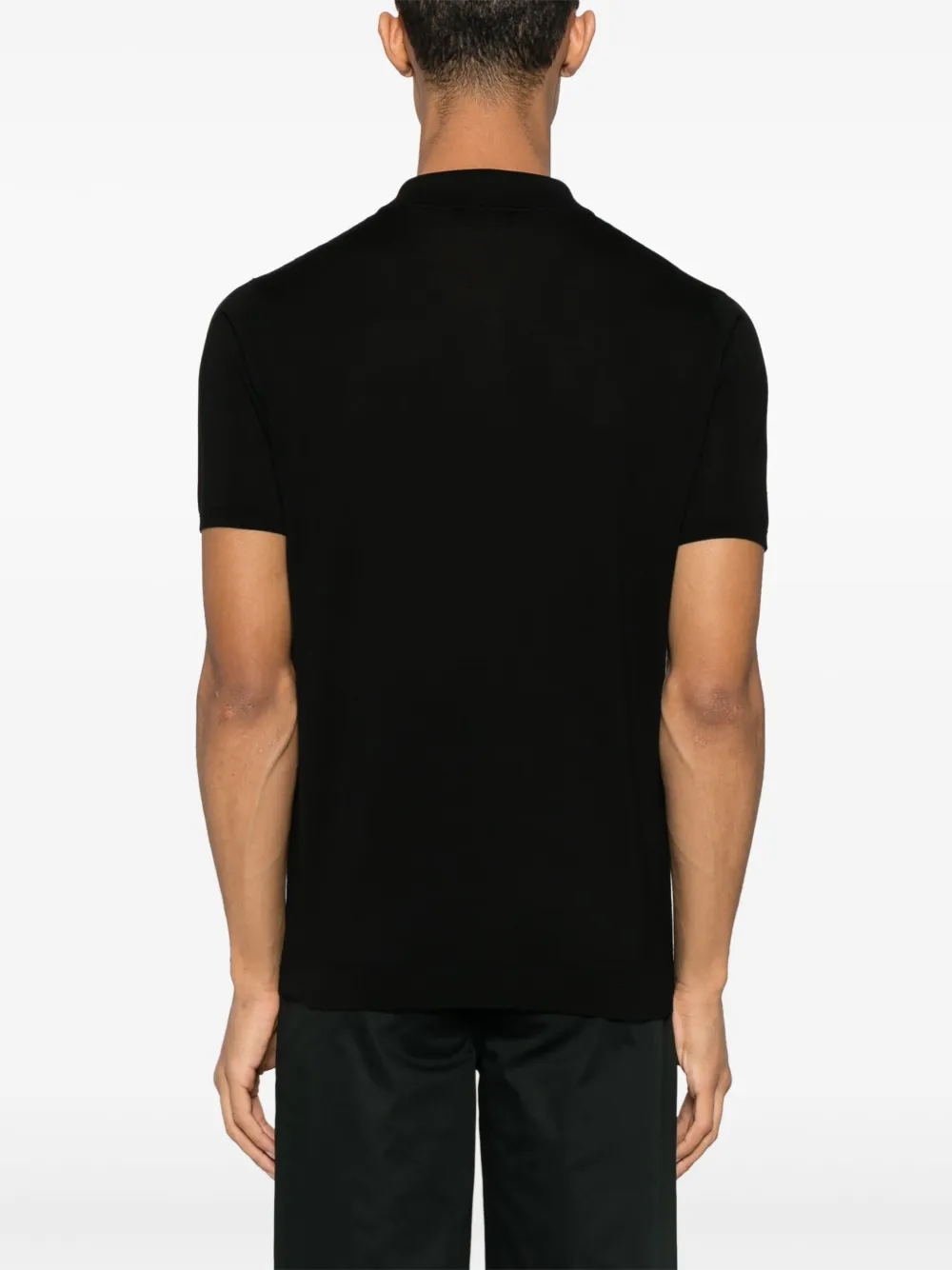 Roberto Collina Zijden poloshirt Zwart